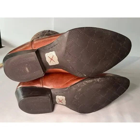 Twisted X Western Brown Cowboy Boots Mens R Toe 14" Tall Size 13EE MWT002 - Picture 12 of 15